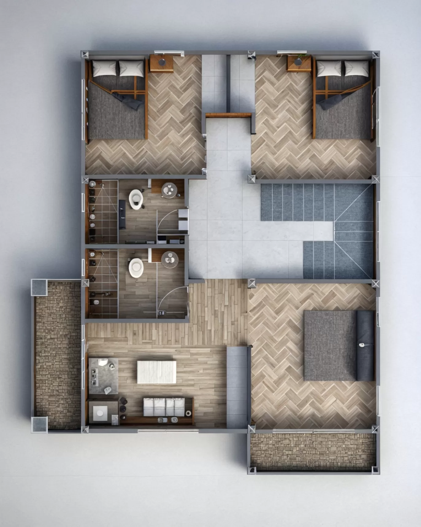 3-bedroom house floor plan