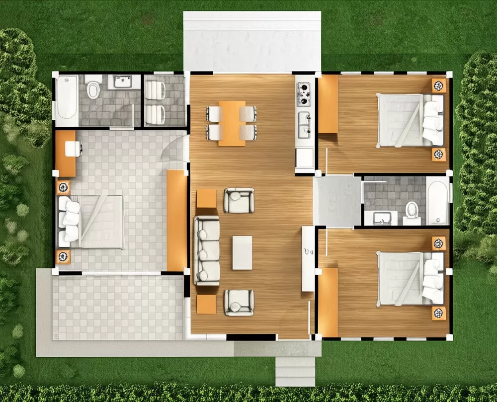 plano casa 12x12 metros