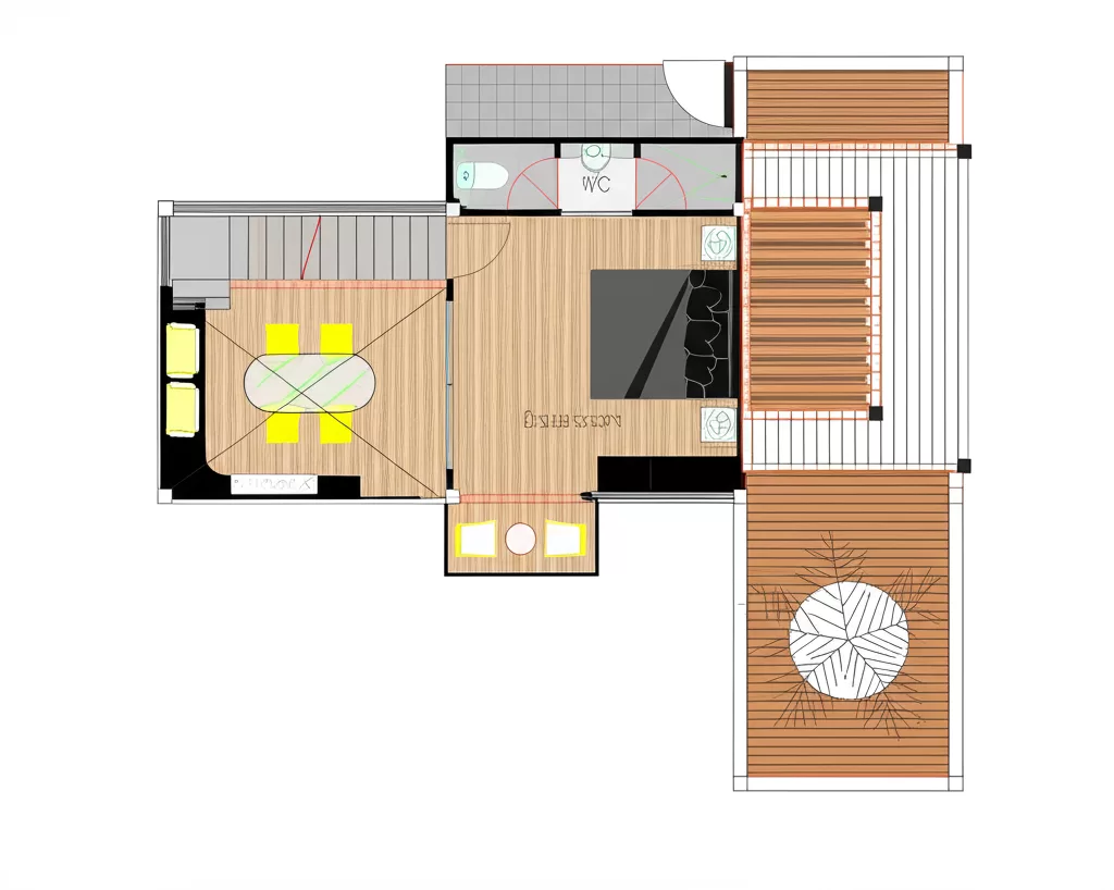 plano casa 13x11m con piscina